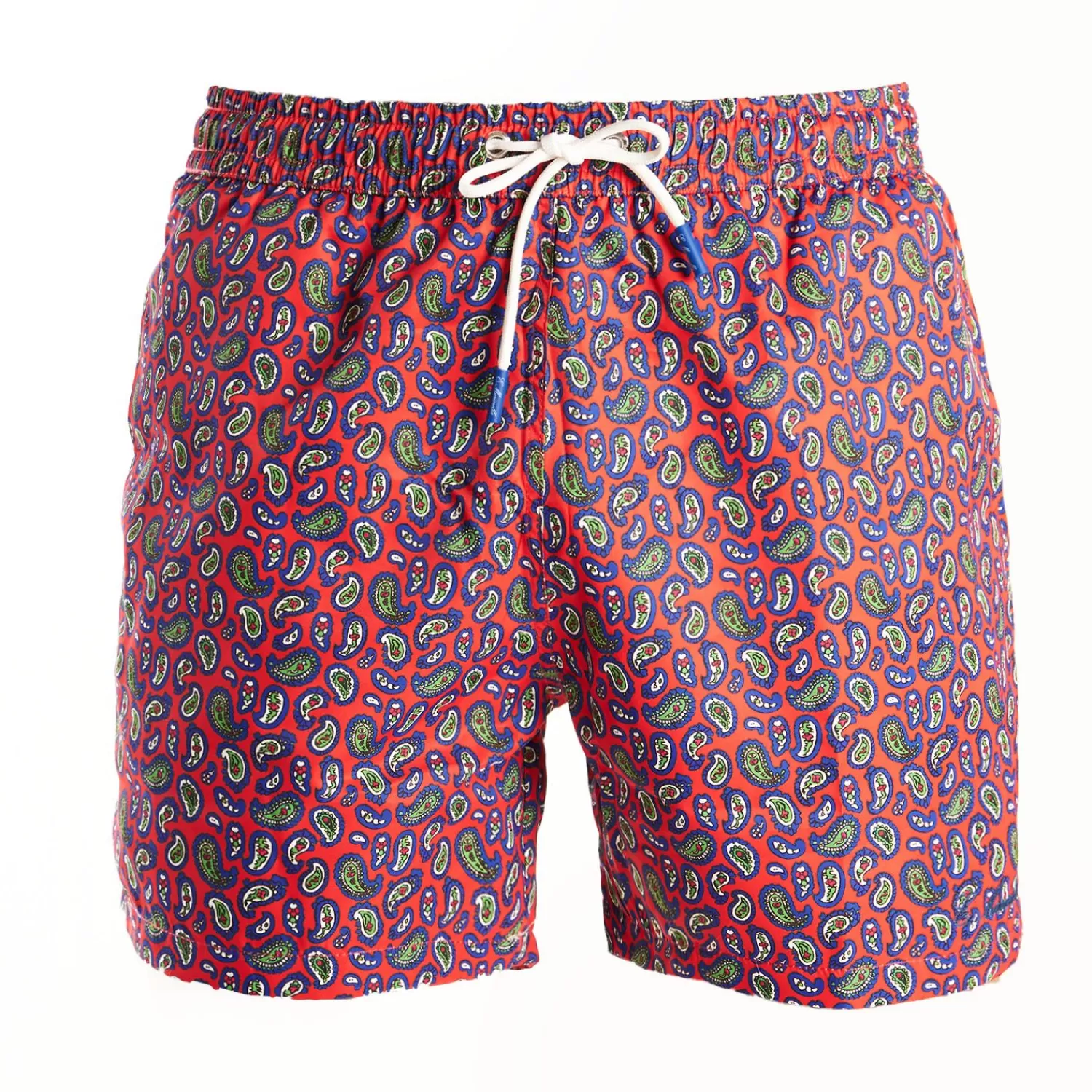 Red Swim Shorts- Paisley Pattern>E.Marinella Outlet