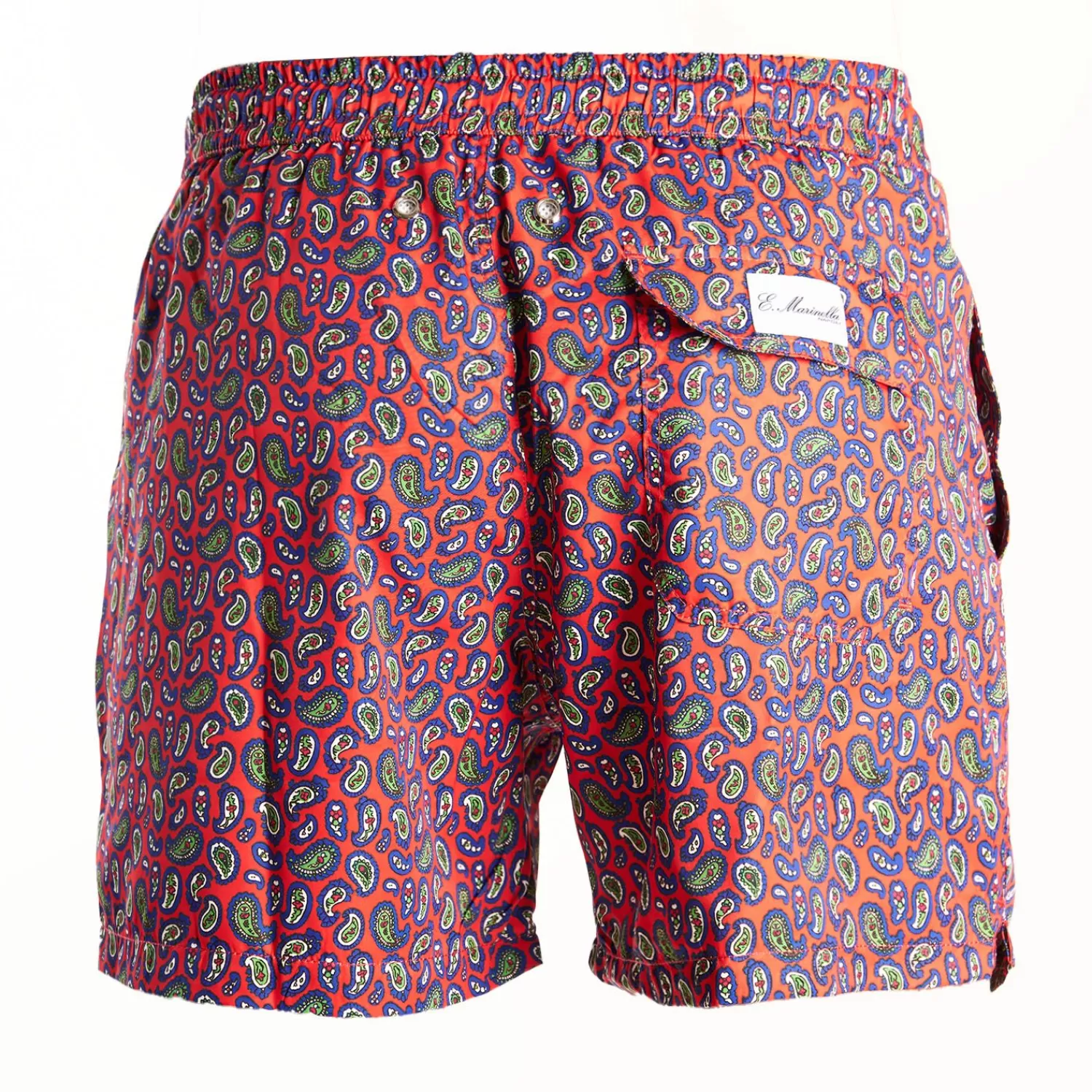 Red Swim Shorts- Paisley Pattern>E.Marinella Outlet