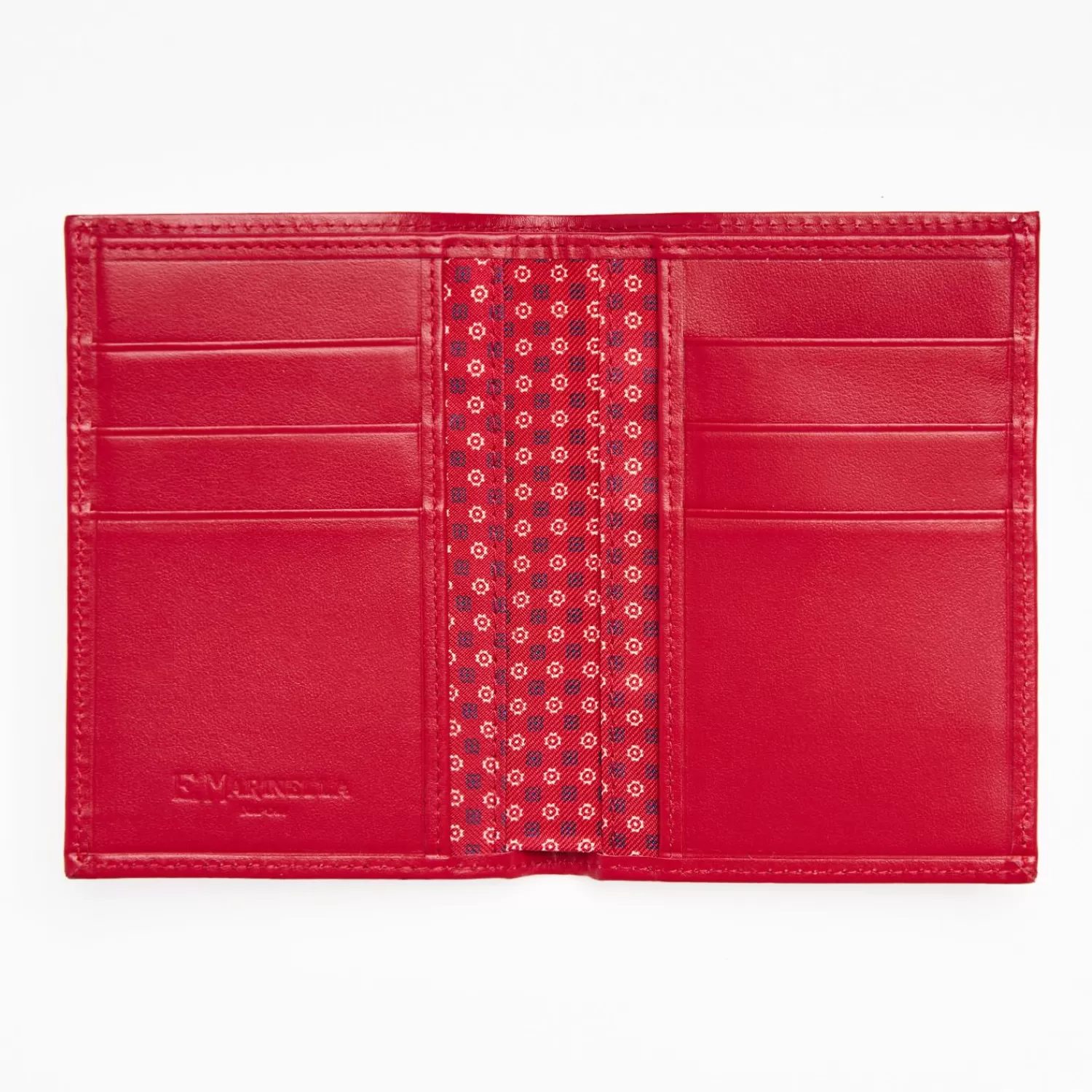 Red Vertical Wallet In Silk And Leather>E.Marinella Sale