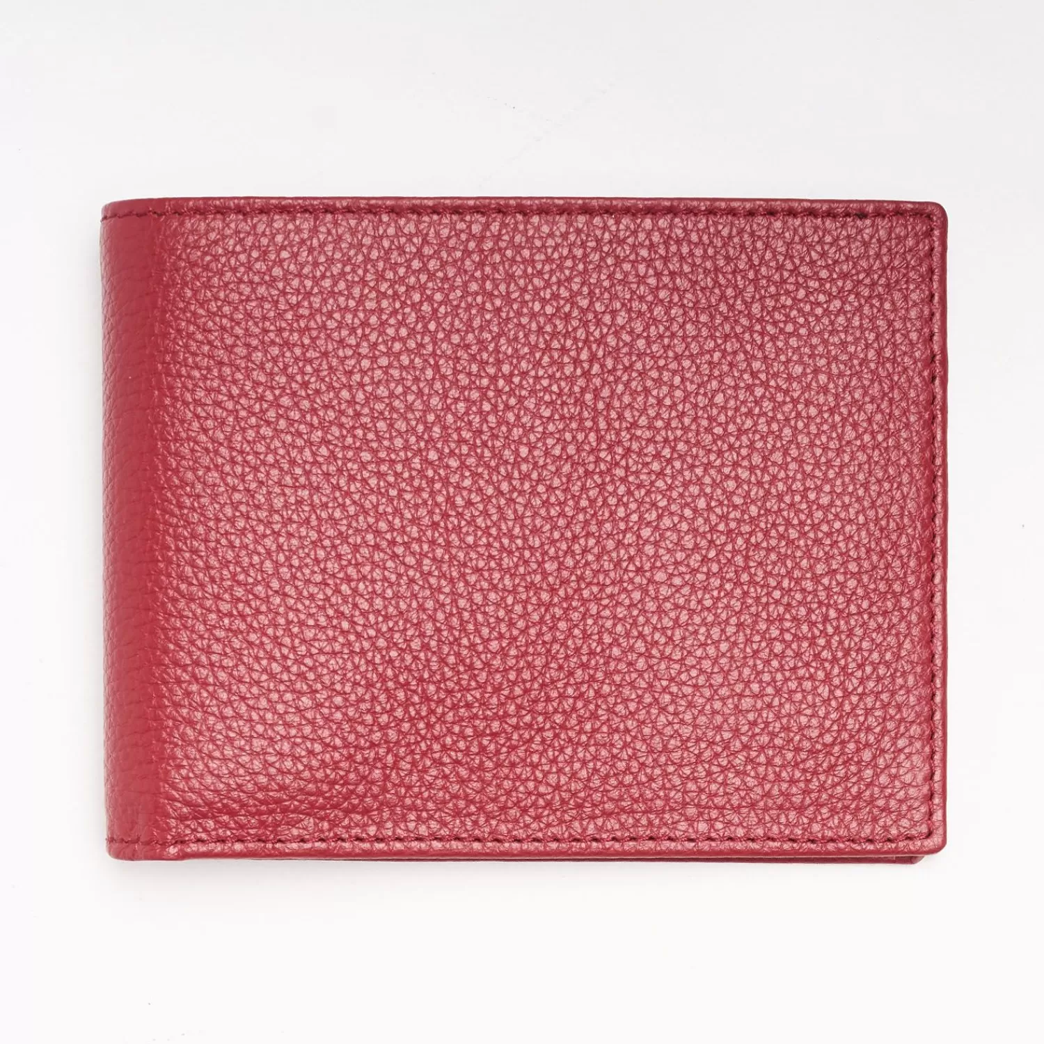 Ruby Red Hammered Horizontal Leather Wallet>E.Marinella New