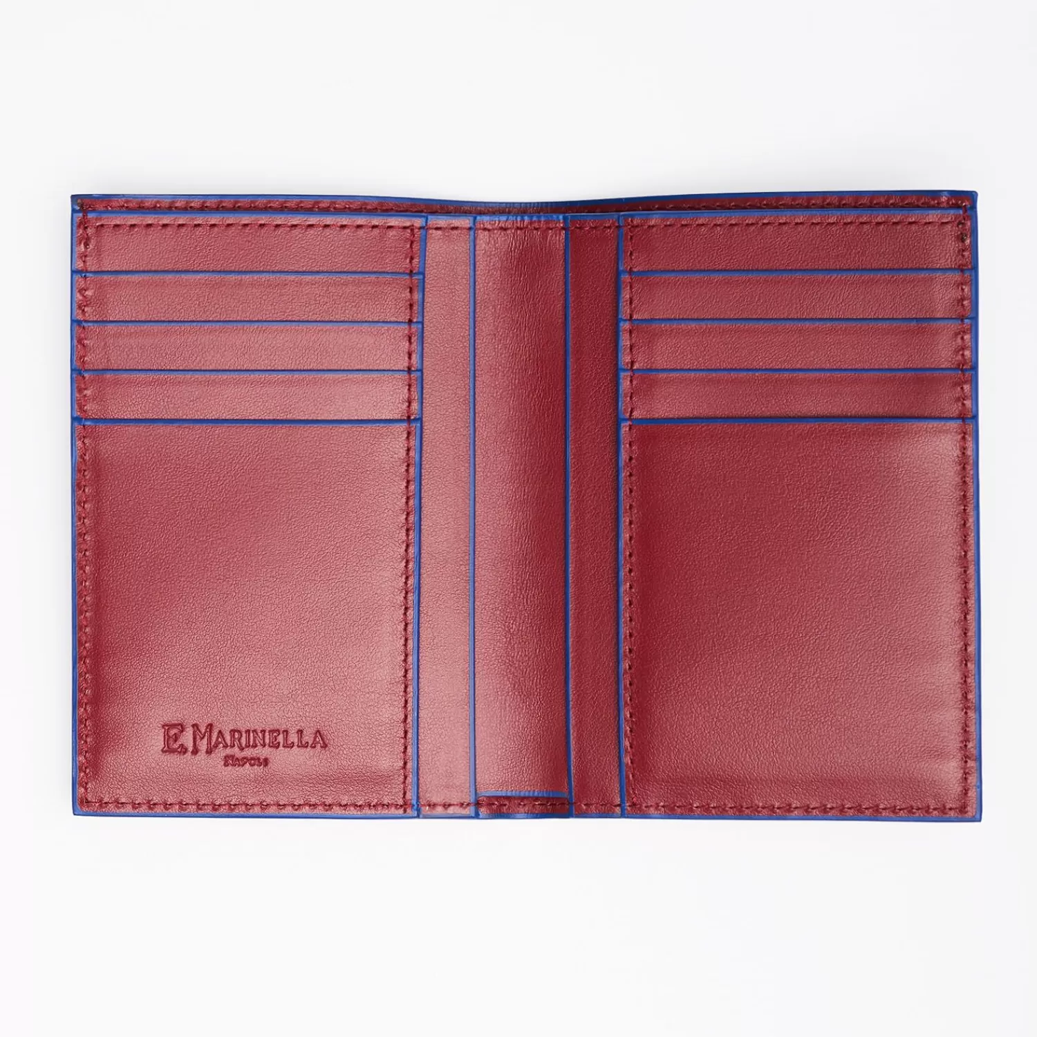 Ruby Red Leather Vertical Wallet>E.Marinella Best Sale
