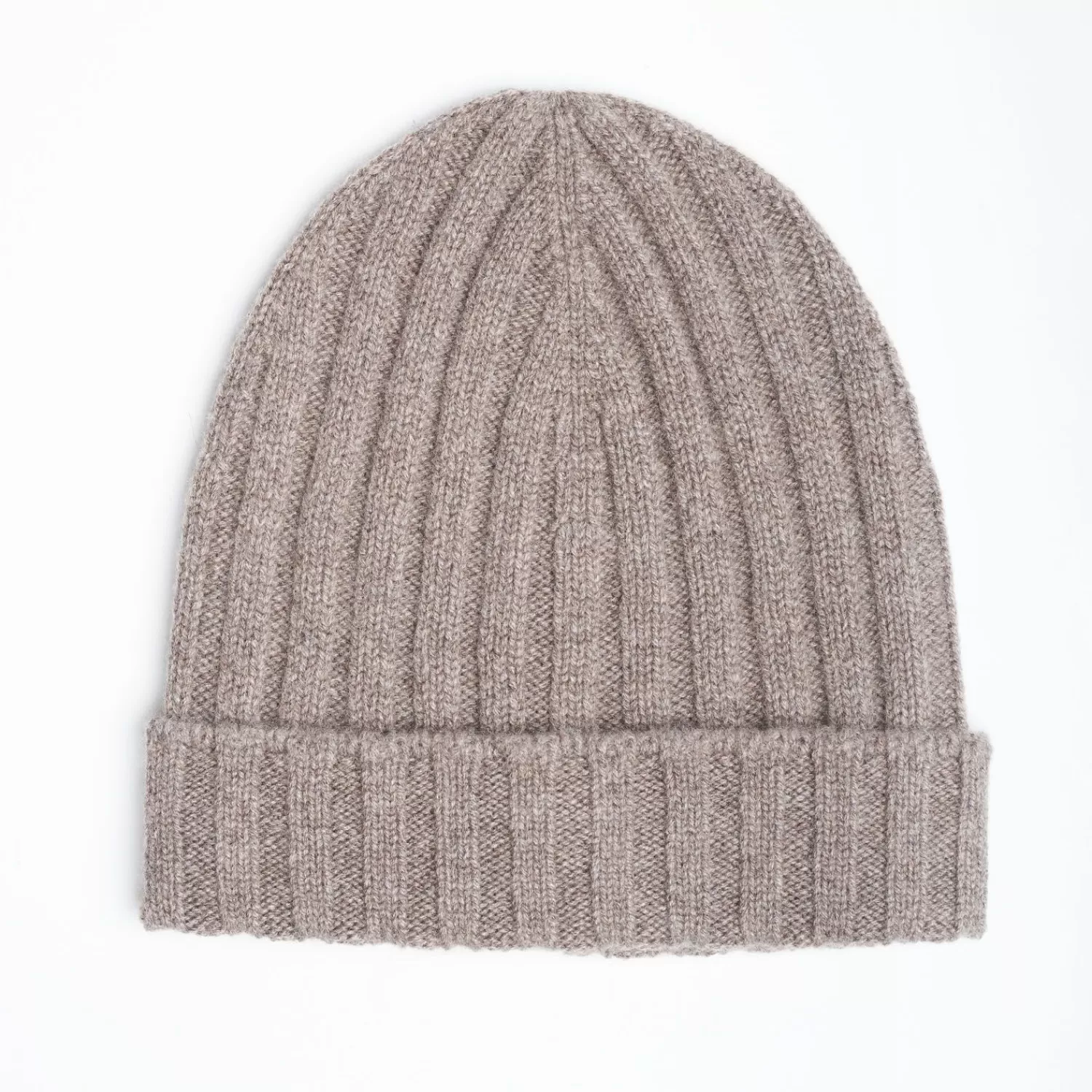 Taupe Colour Cashmere Ribbed Beanie>E.Marinella Flash Sale