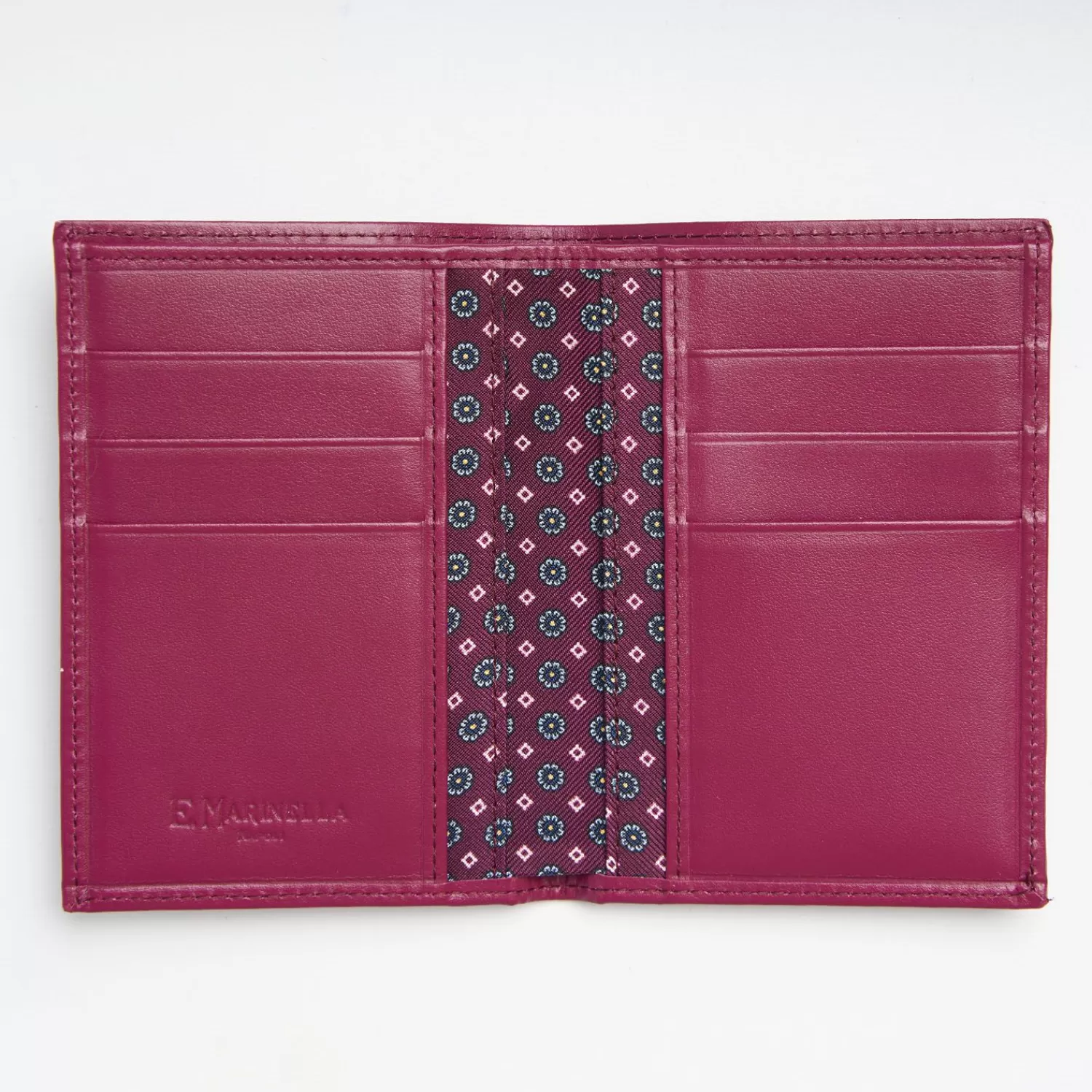 Violet Vertical Wallet In Silk And Leather>E.Marinella Fashion