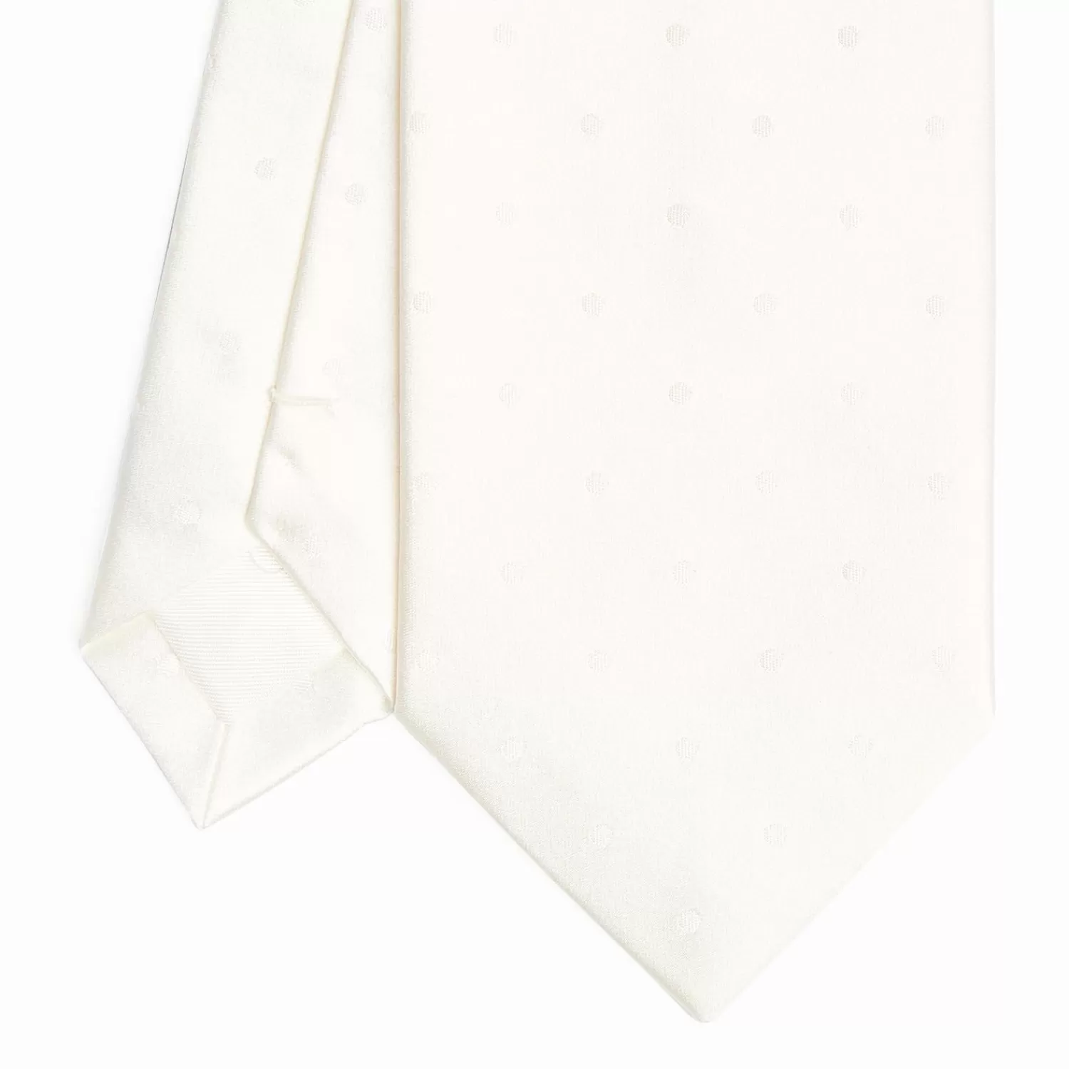 White Cerimonial Silk Satin Tie Polka Dot Pattern>E.Marinella Hot