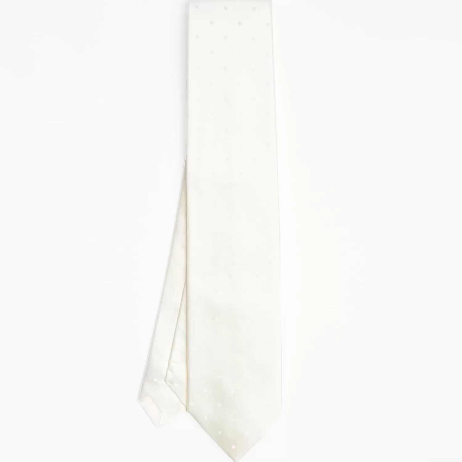 White Cerimonial Silk Satin Tie Polka Dot Pattern>E.Marinella Hot