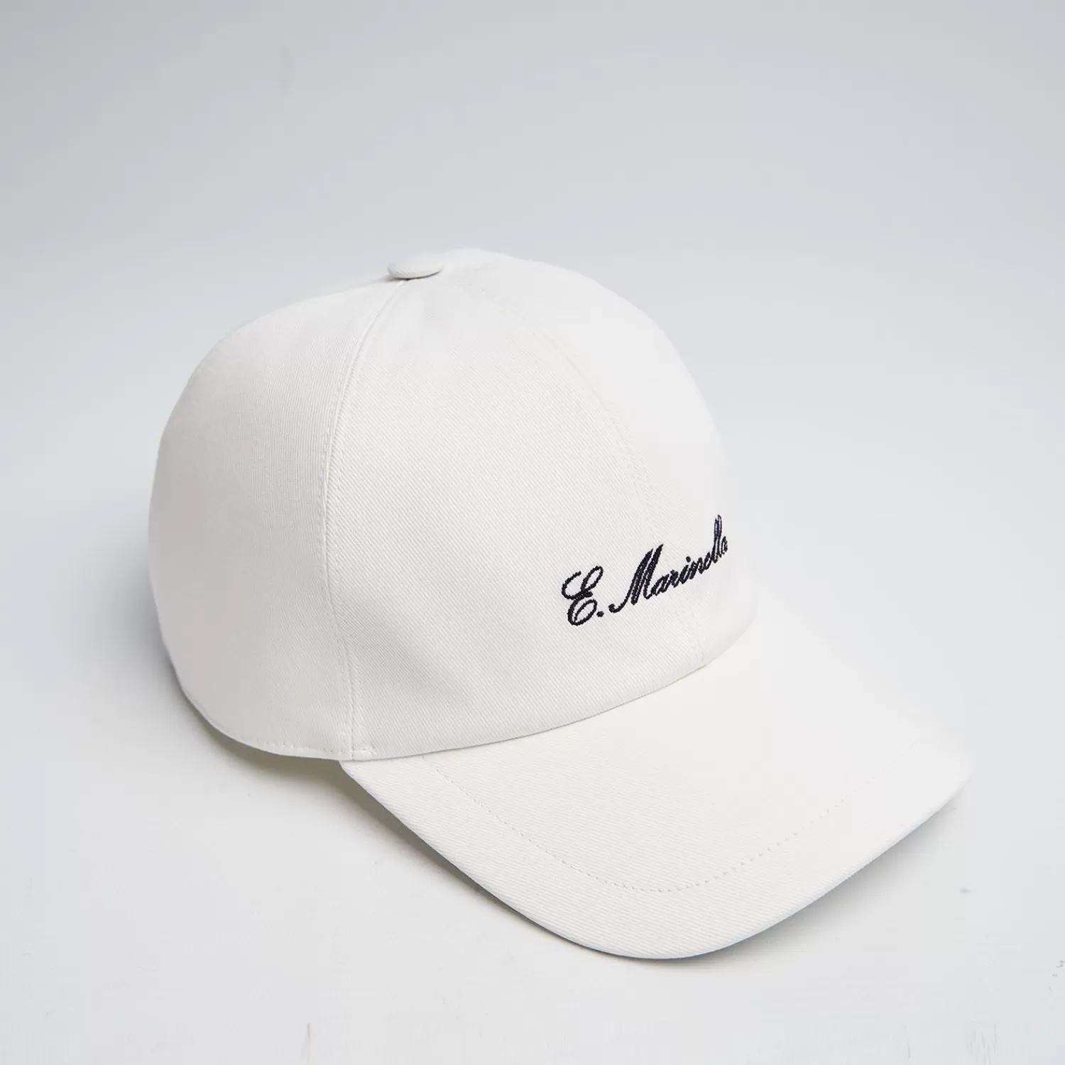 White Cotton Baseball Cap>E.Marinella Store