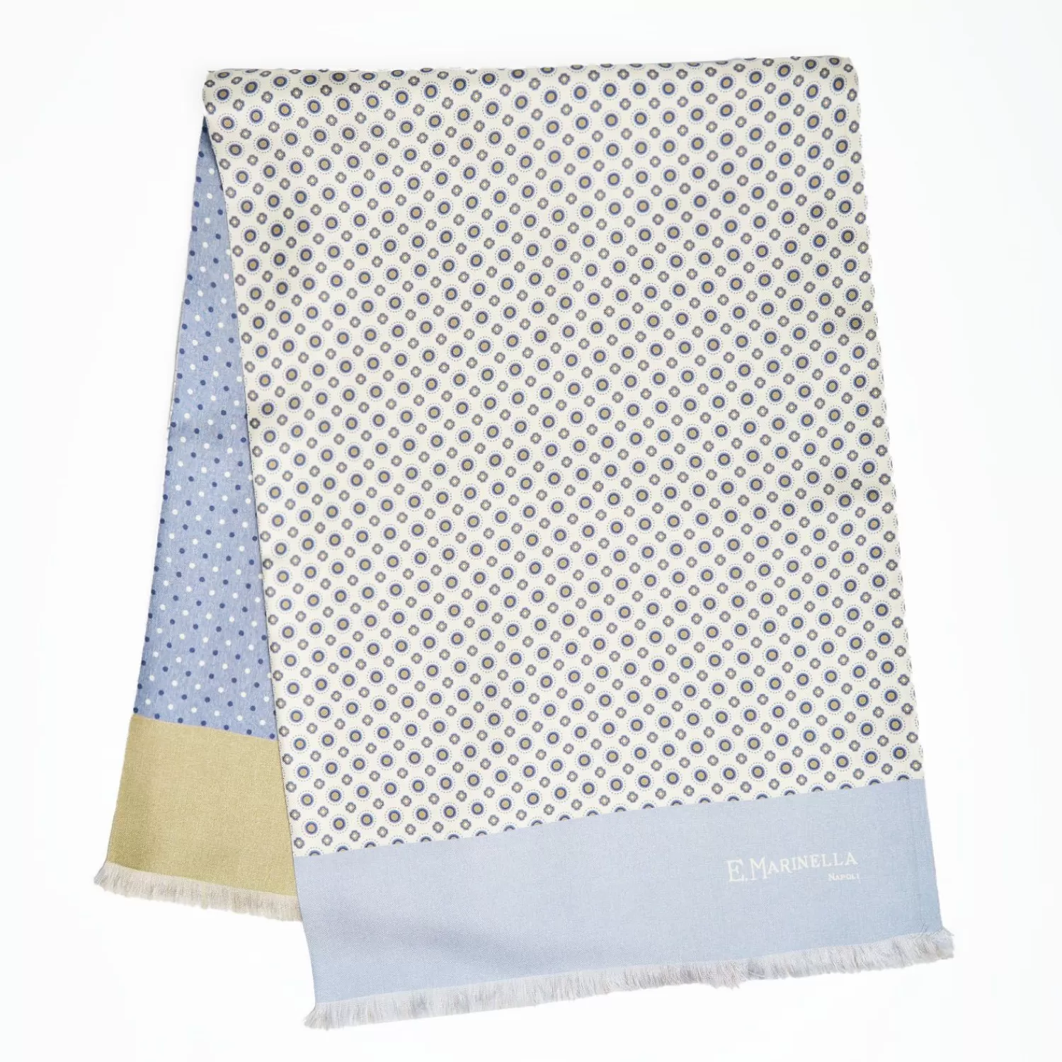 White Double Silk Scarf>E.Marinella Best