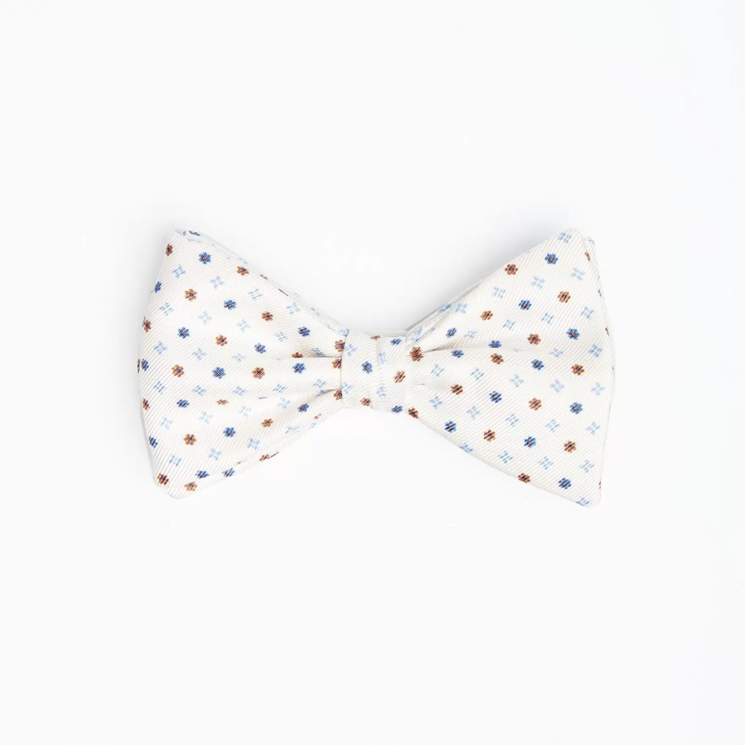 White Pre-Knotted Bowtie - Small Flower Pattern>E.Marinella Cheap
