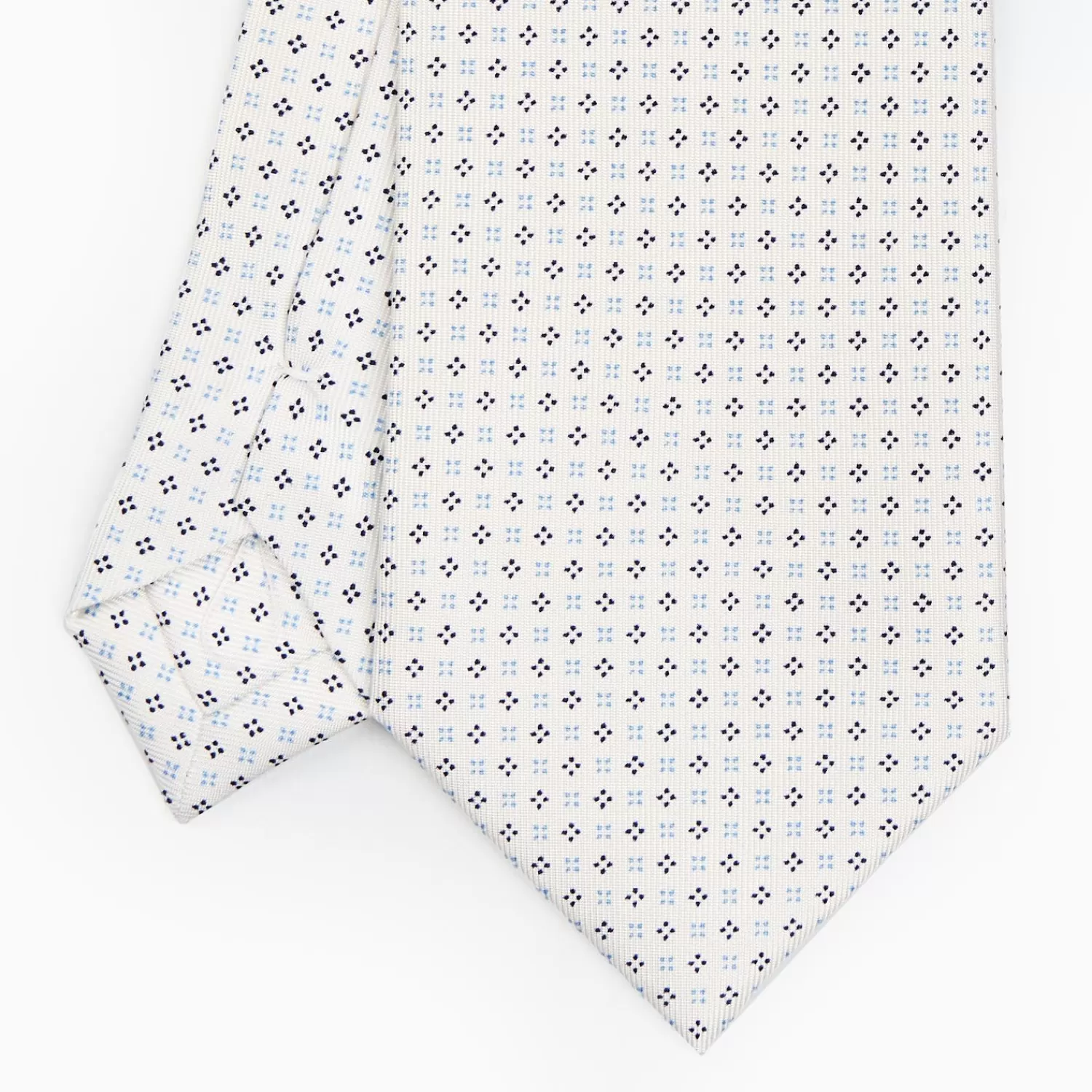 White Sartorial Classic Silk Tie - Small Flower Designs>E.Marinella Hot