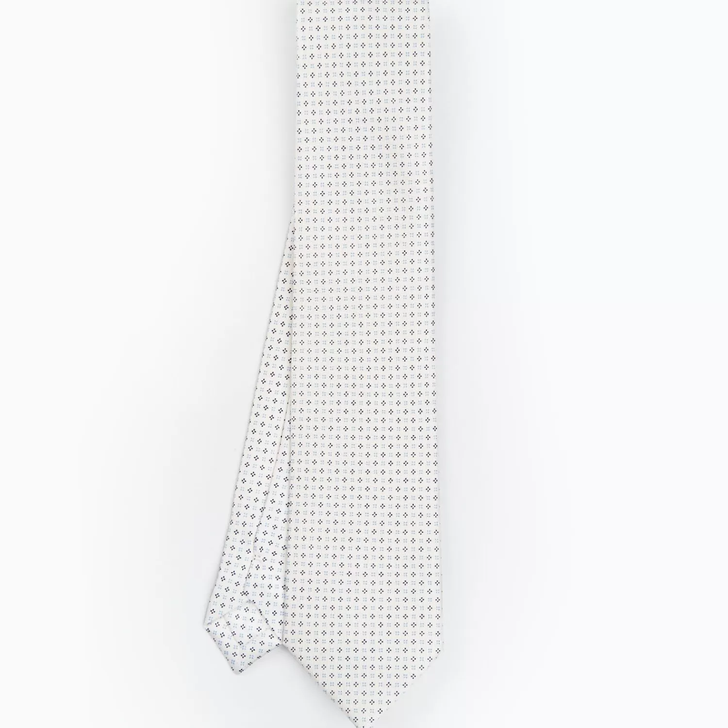 White Sartorial Classic Silk Tie - Small Flower Designs>E.Marinella Hot
