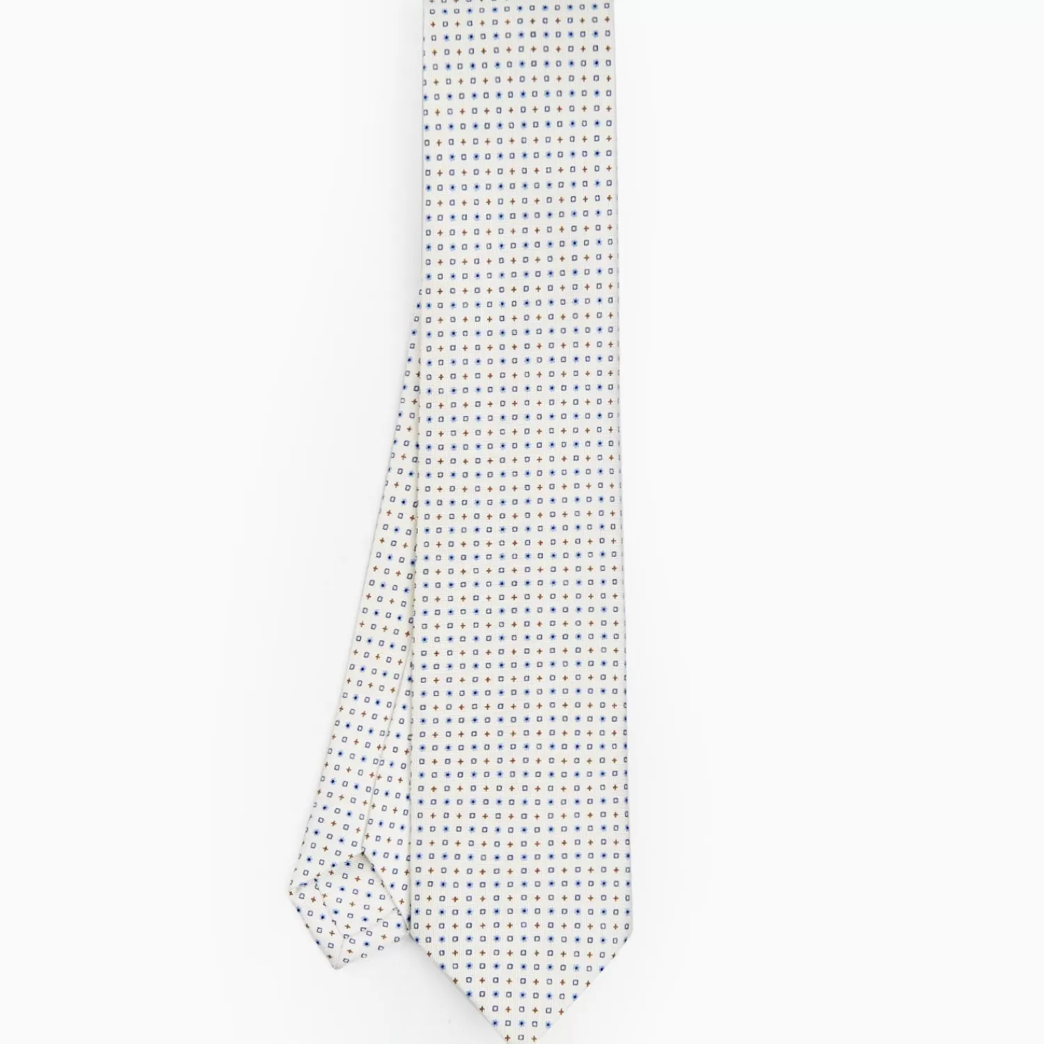 White Sartorial Classic Silk Tie - Small Flower Pattern>E.Marinella Flash Sale