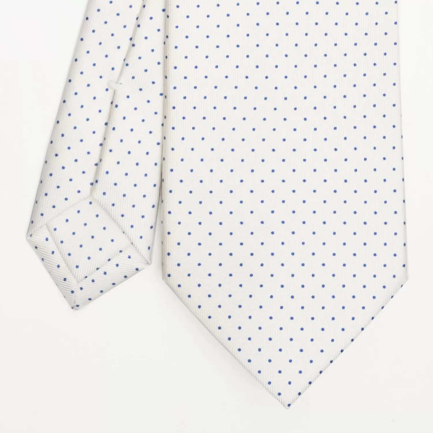 White Sartorial Classic Silk Tie Polka Dot Pattern>E.Marinella New