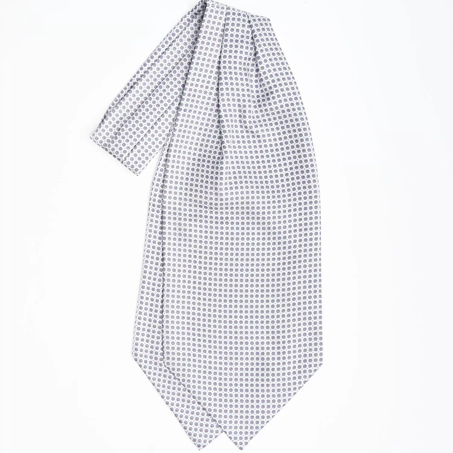 White Silk Ascot Tie - Small Flower Designs>E.Marinella Discount