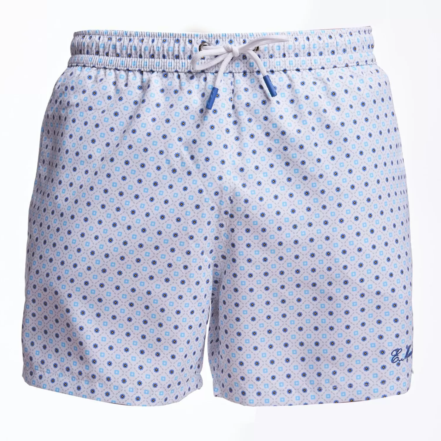 White Swim Short - Small Flower Pattern>E.Marinella Shop