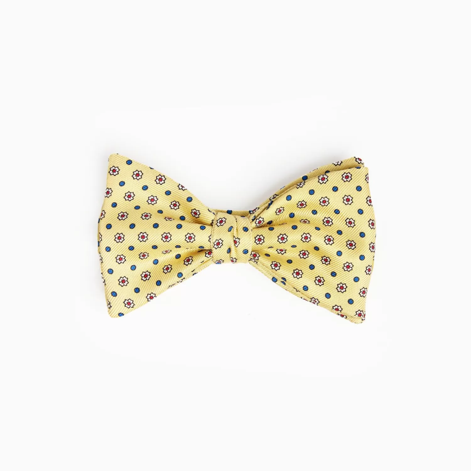 Yellow Pre-Knotted Silk Bowtie - Small Flower Pattern>E.Marinella Discount