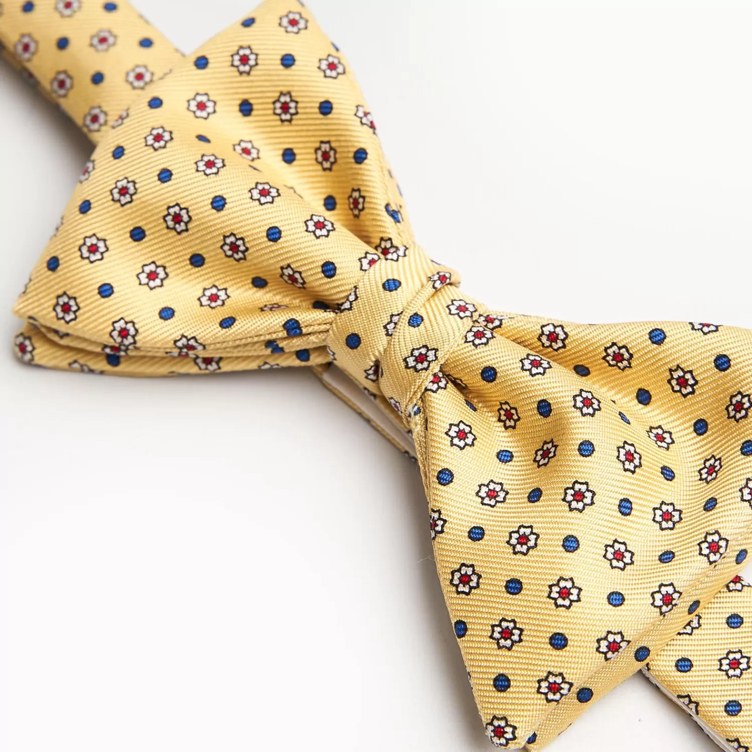 Yellow Pre-Knotted Silk Bowtie - Small Flower Pattern>E.Marinella Discount