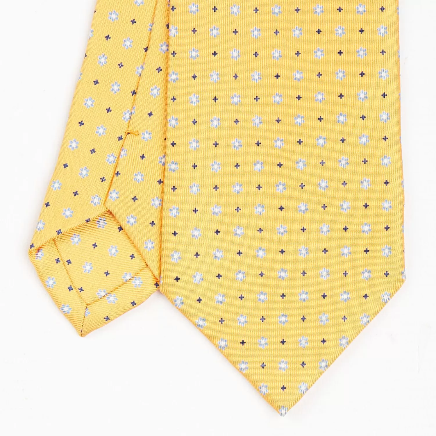 Yellow Sartorial Classic Silk Tie - Small Flower Pattern>E.Marinella Fashion