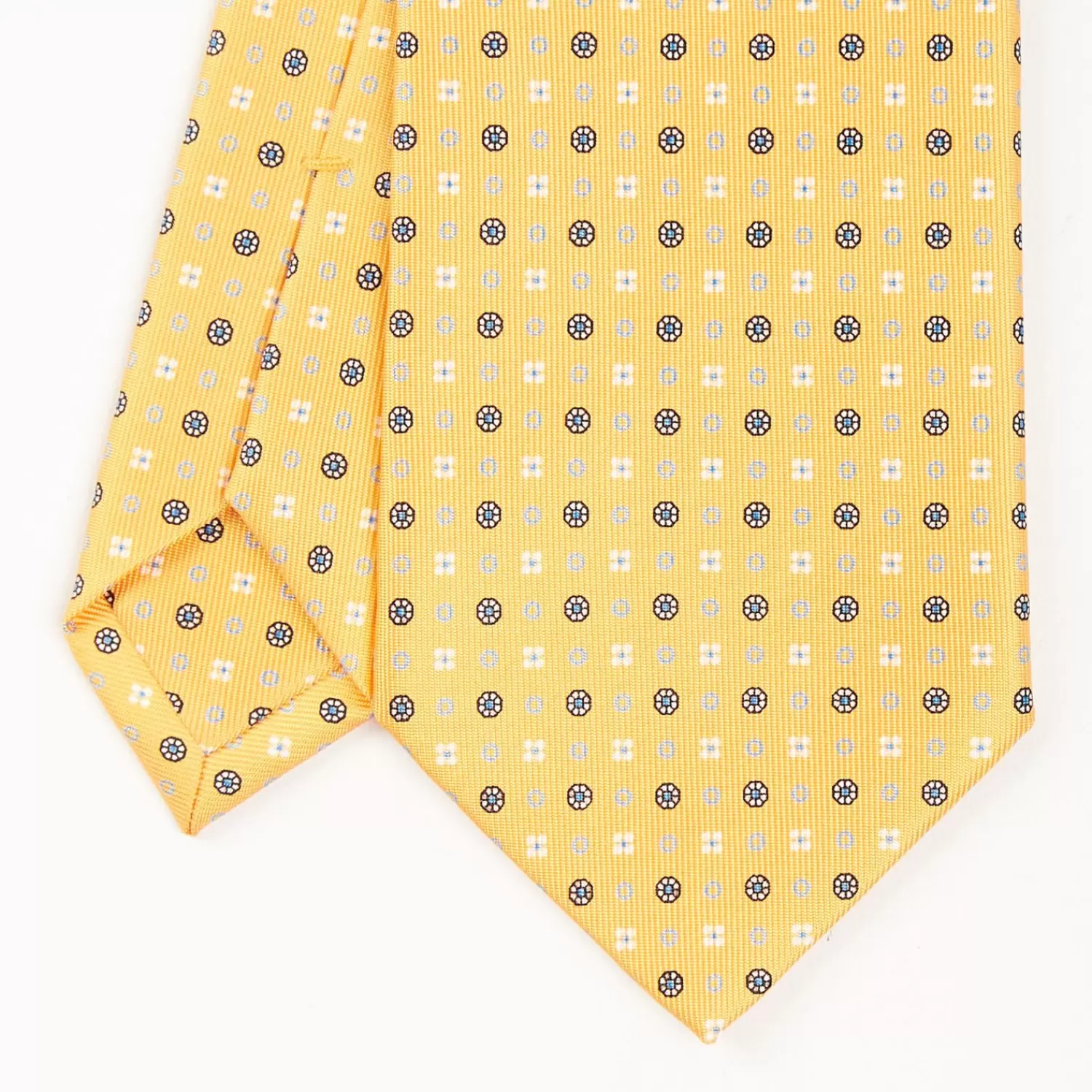 Yellow Sartorial Classic Silk Tie - Small Flower Pattern>E.Marinella Cheap