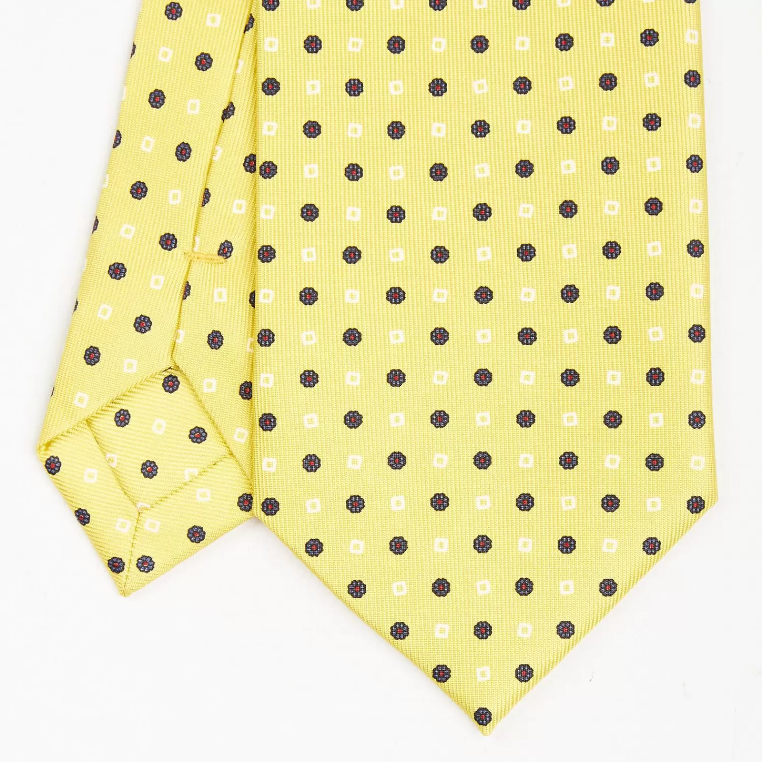 Yellow Sartorial Classic Silk Tie - Small Flower Pattern>E.Marinella Hot