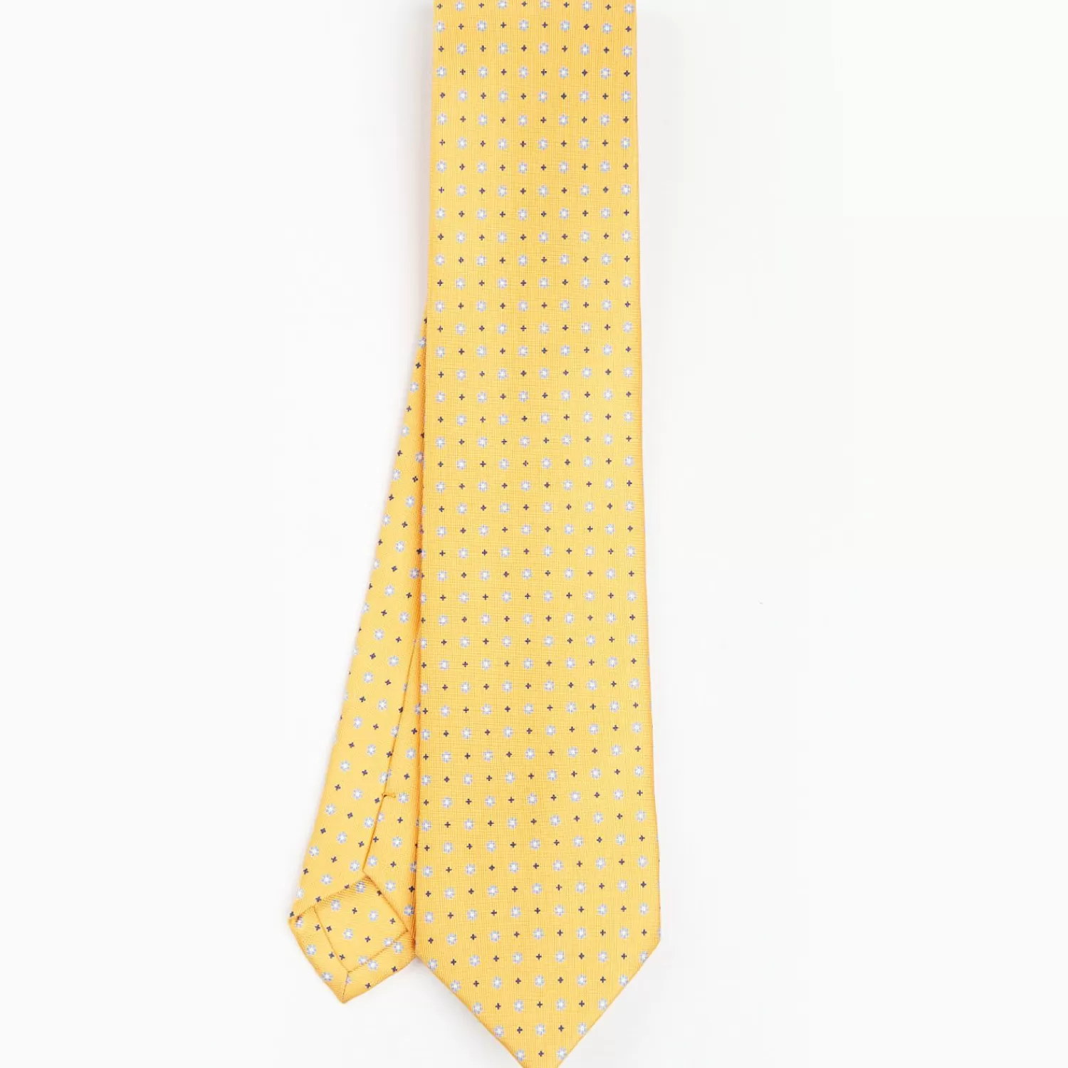 Yellow Sartorial Classic Silk Tie - Small Flower Pattern>E.Marinella Fashion