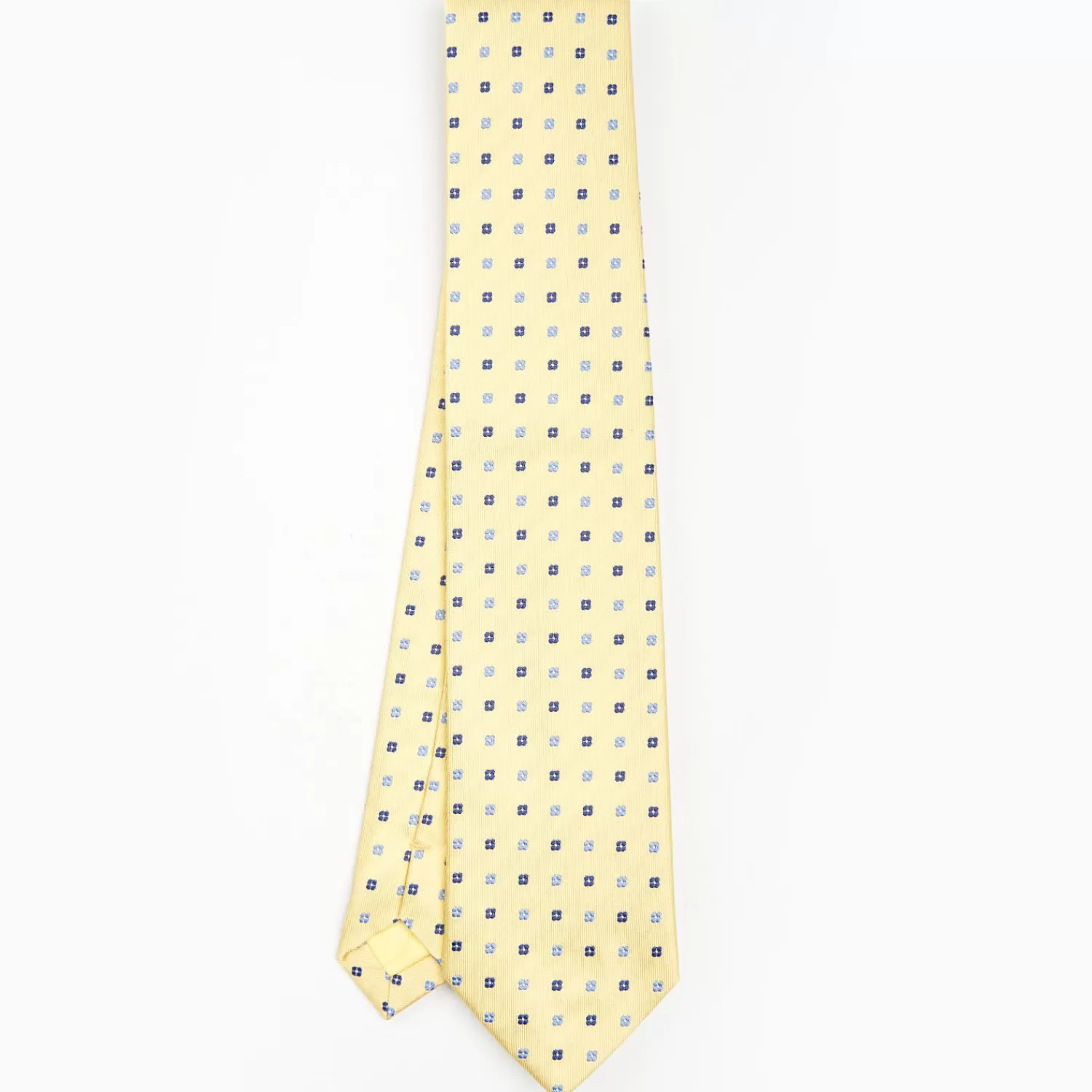 Yellow Sartorial Jacquard Silk Tie - Small Flower Designs>E.Marinella Discount