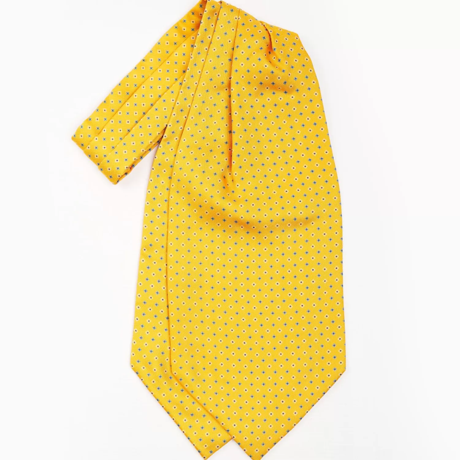Yellow Silk Ascot Tie - Small Flower Designs>E.Marinella Online