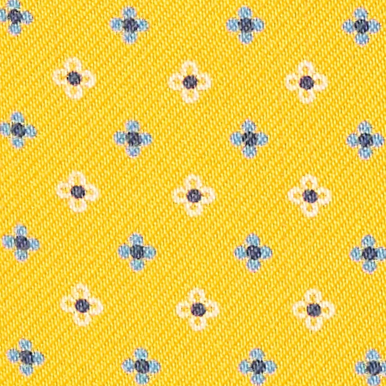 Yellow Silk Ascot Tie - Small Flower Designs>E.Marinella Online