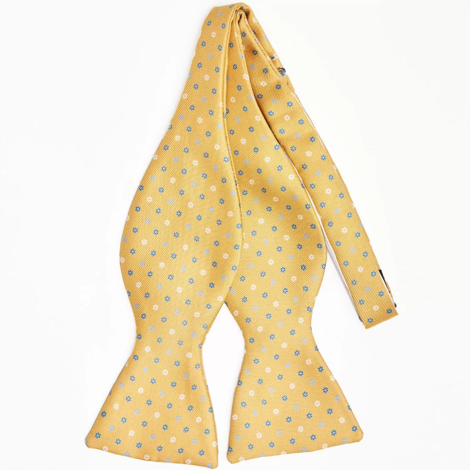 Yellow Silk Bowtie To Self-Tie - Small Flower Pattern>E.Marinella Best