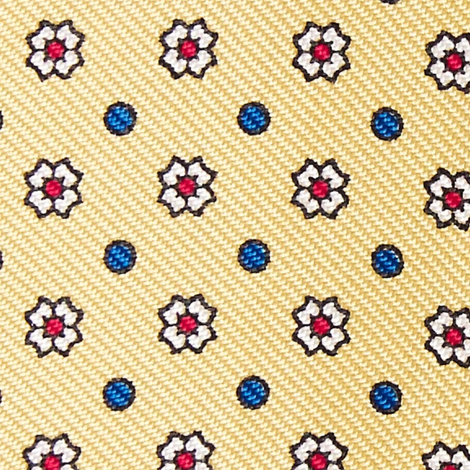 Yellow Silk Bowtie To Self-Tie - Small Flower Pattern>E.Marinella Outlet