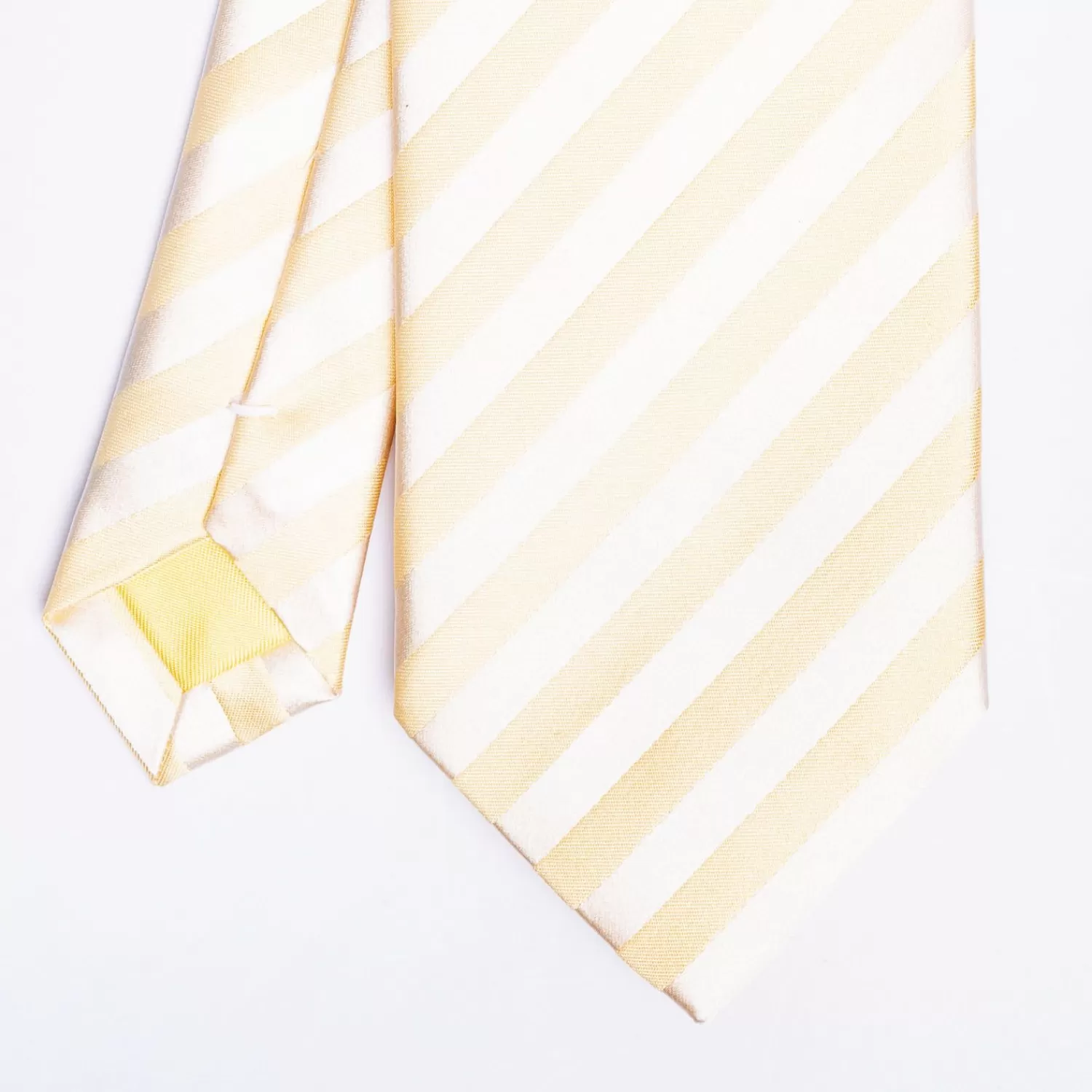 Yellow Striped Satin Silk Ceremony Tie>E.Marinella Best