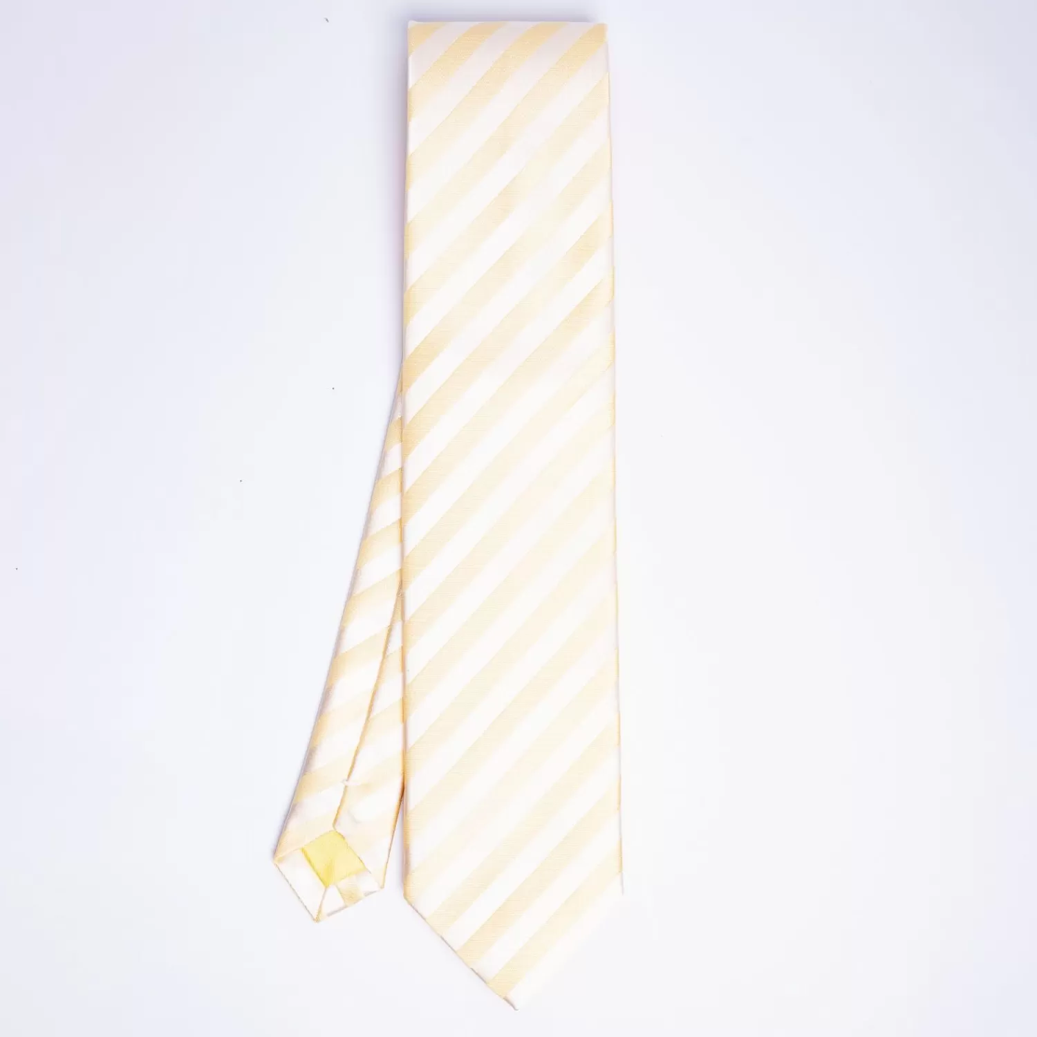 Yellow Striped Satin Silk Ceremony Tie>E.Marinella Best